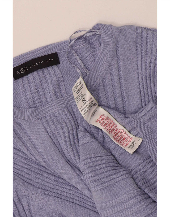 Marks & Spencer T-shirt da donna Top UK 16 Large Viola in viscosa