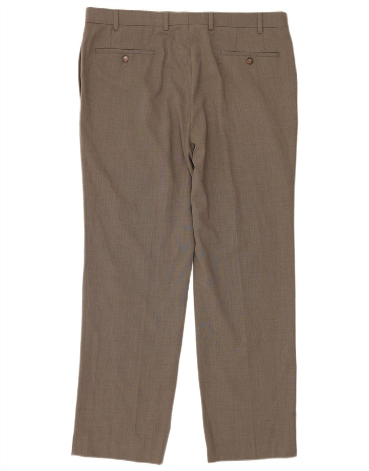 Pantaloni da abito dritti da uomo Ralph Lauren W36 L30 Poliestere beige