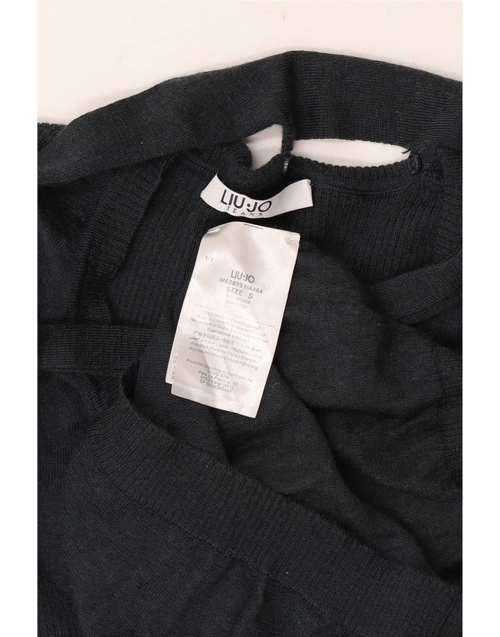 Maglione da donna Liu Jo con scollo a V e cravatta sul davanti UK 10 piccolo in lana nera