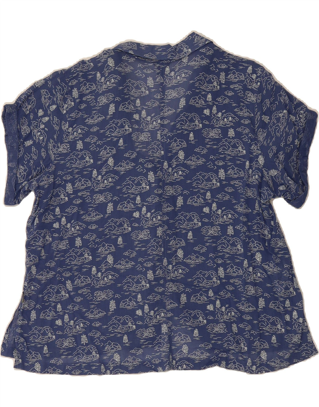 EDDIE BAUER Womens Abstract Pattern Shirt Blouse UK 18 XL Blue Vintage Eddie Bauer and Second-Hand Eddie Bauer from Messina Hembry 
