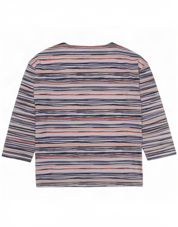 Marks & Spencer Top da donna manica 3/4 UK 8 piccolo a righe multicolore