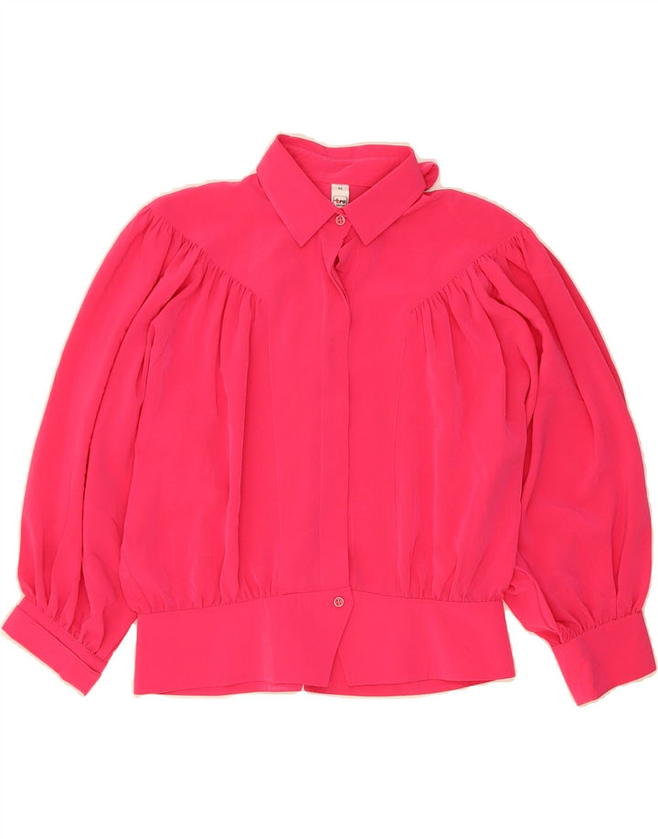 TRU Womens Shirt Blouse IT 40 Small Pink Polyester Vintage Tru and Second-Hand Tru from Messina Hembry 