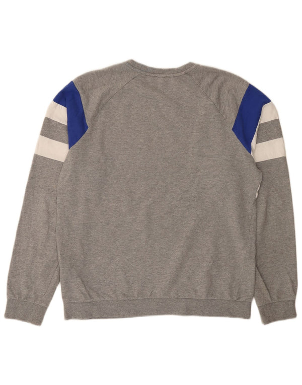 Felpa grafica da uomo Emporio Armani, grande, in cotone color block grigio