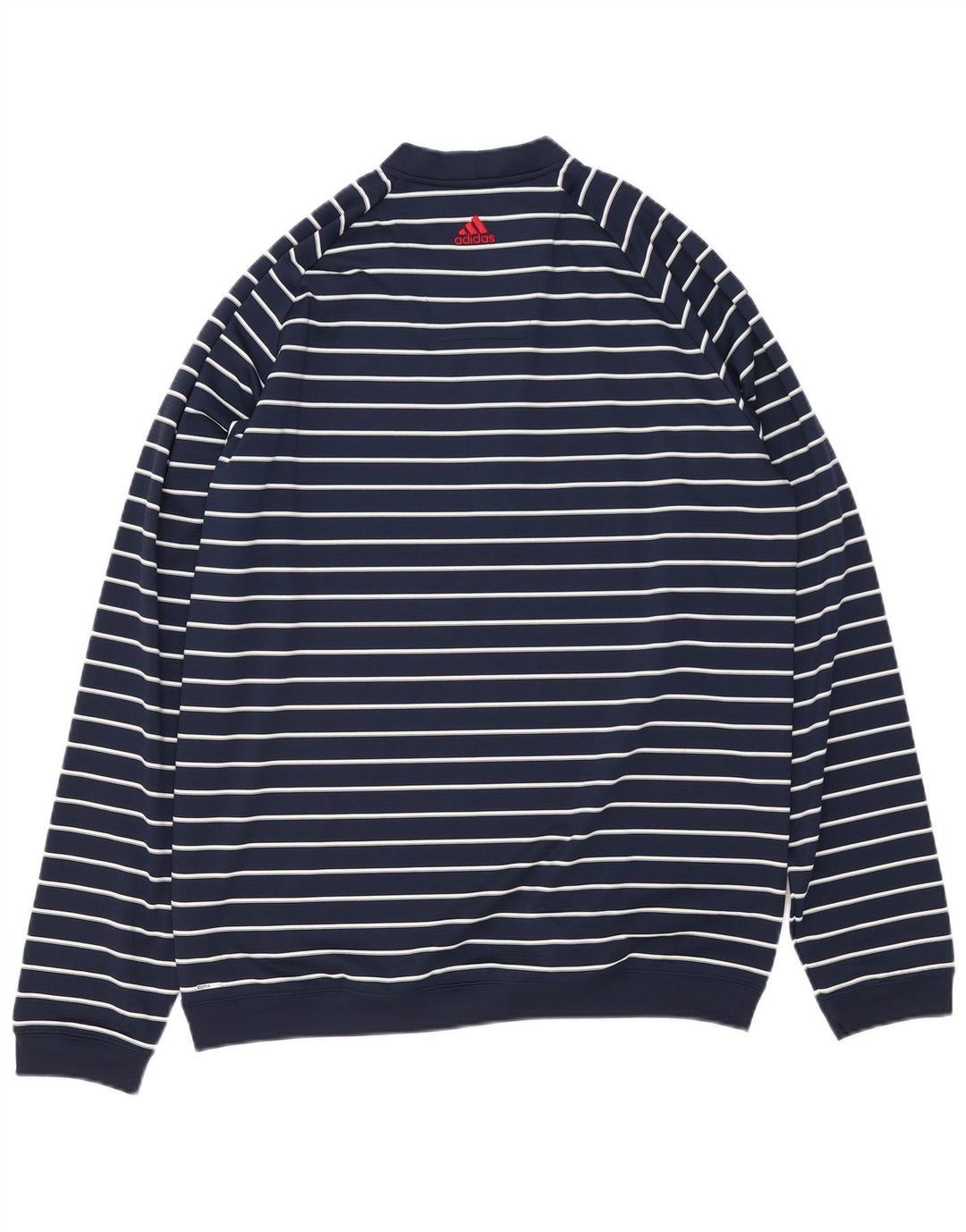 Adidas Uomo Climalite Felpa Maglione Grande Poliestere a Righe Blu Navy