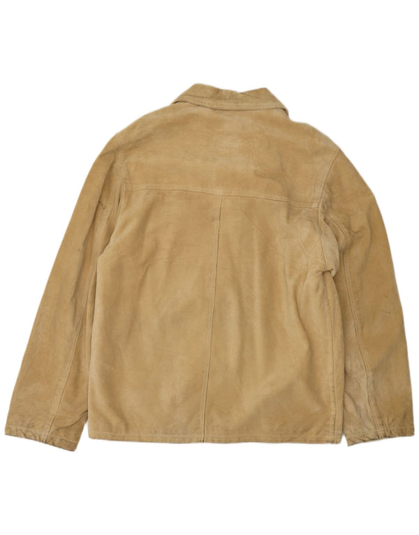 Giacca da uomo in pelle scamosciata CONBIPEL UK 40 grande in pelle beige