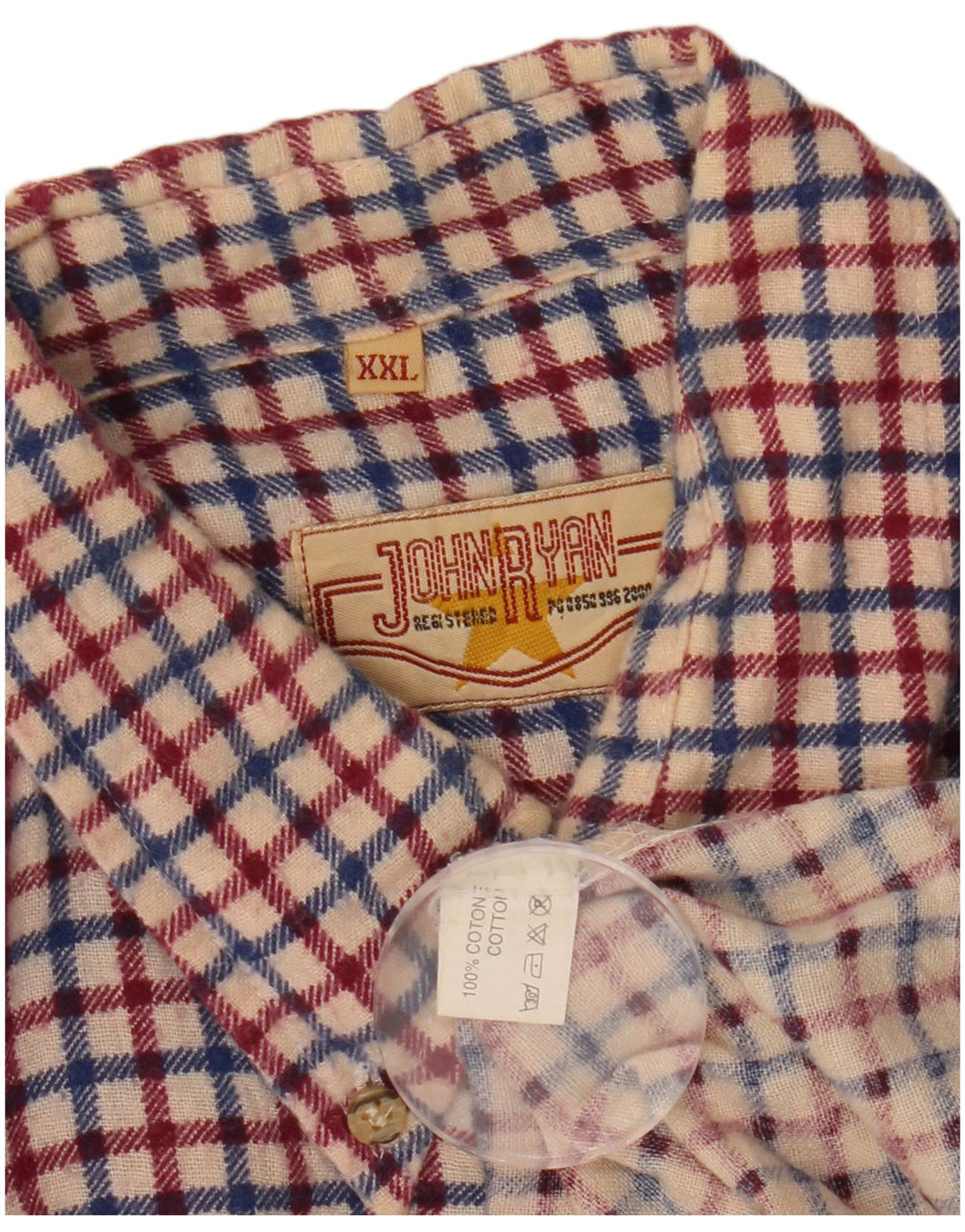 Camicia in flanella da uomo VINTAGE 2XL in cotone a quadri rossi