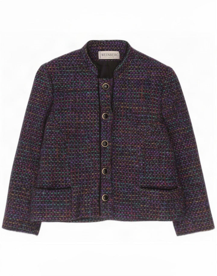 Giacca blazer a 5 bottoni da donna Weinberg UK 10 piccola multicolore chiazzata