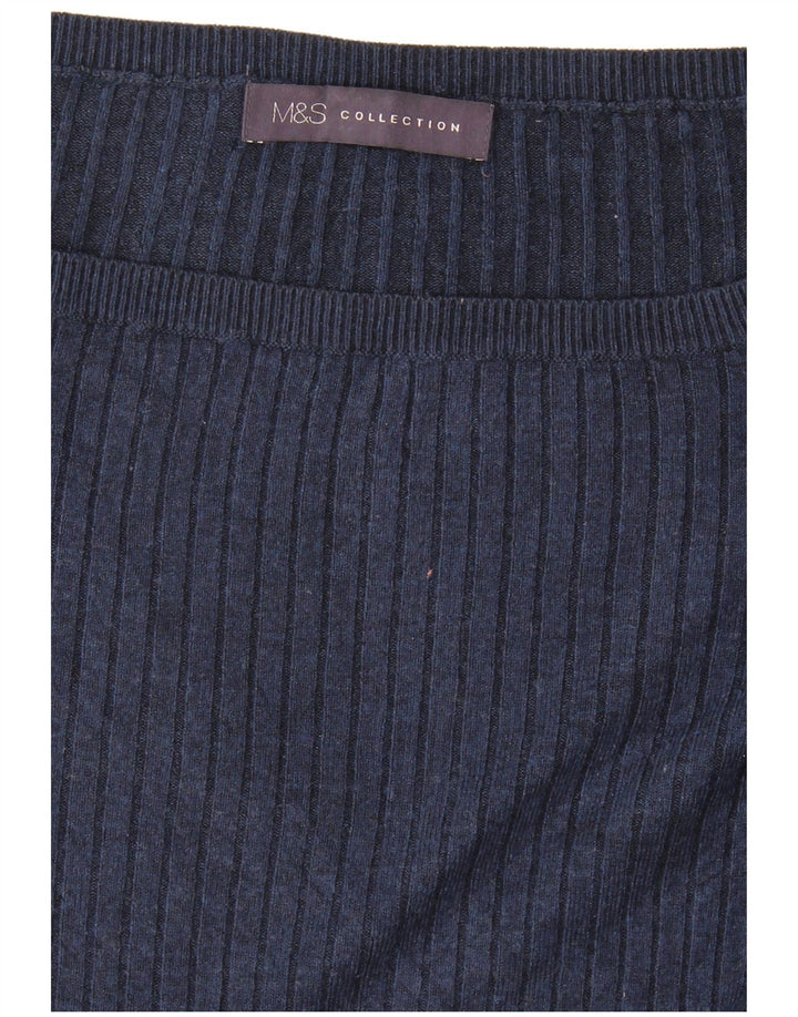 Maglione maglione con scollo a barca da donna Marks & Spencer UK 12 medio blu navy