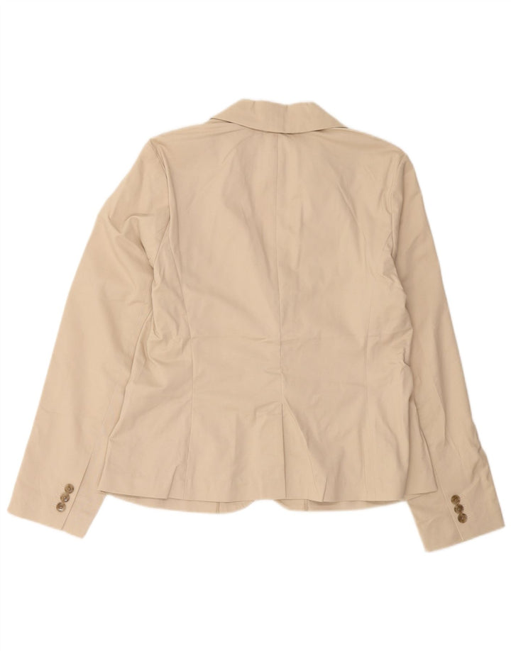Giacca blazer da donna a 2 bottoni EDDIE BAUER US 10 grande cotone beige