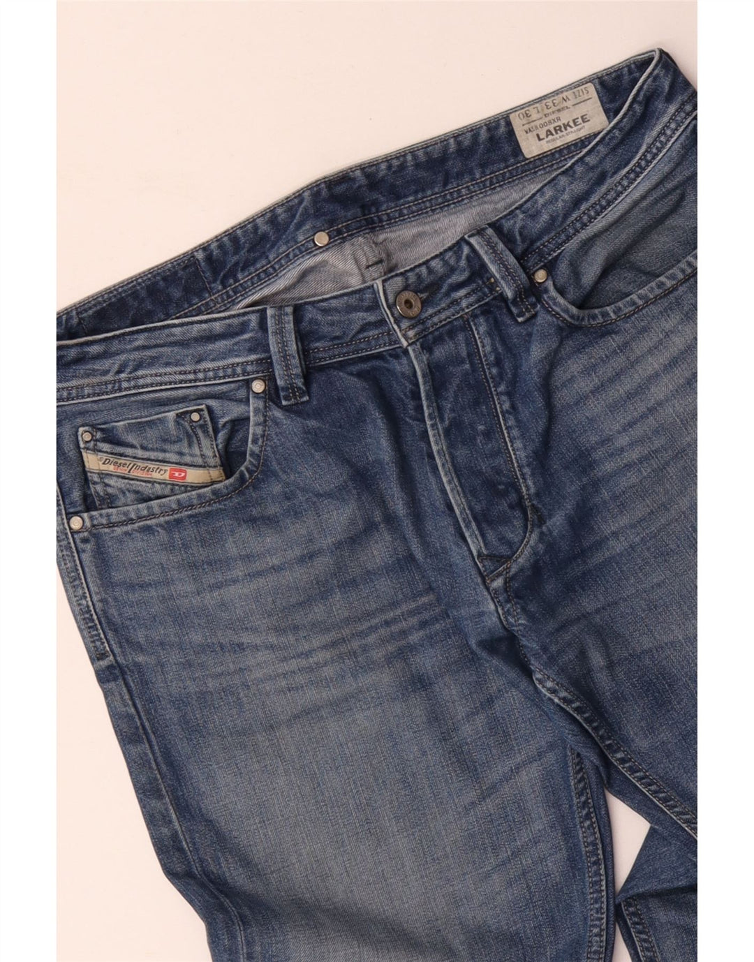 Jeans dritti regolari da uomo Diesel Larkee W33 L30 cotone blu