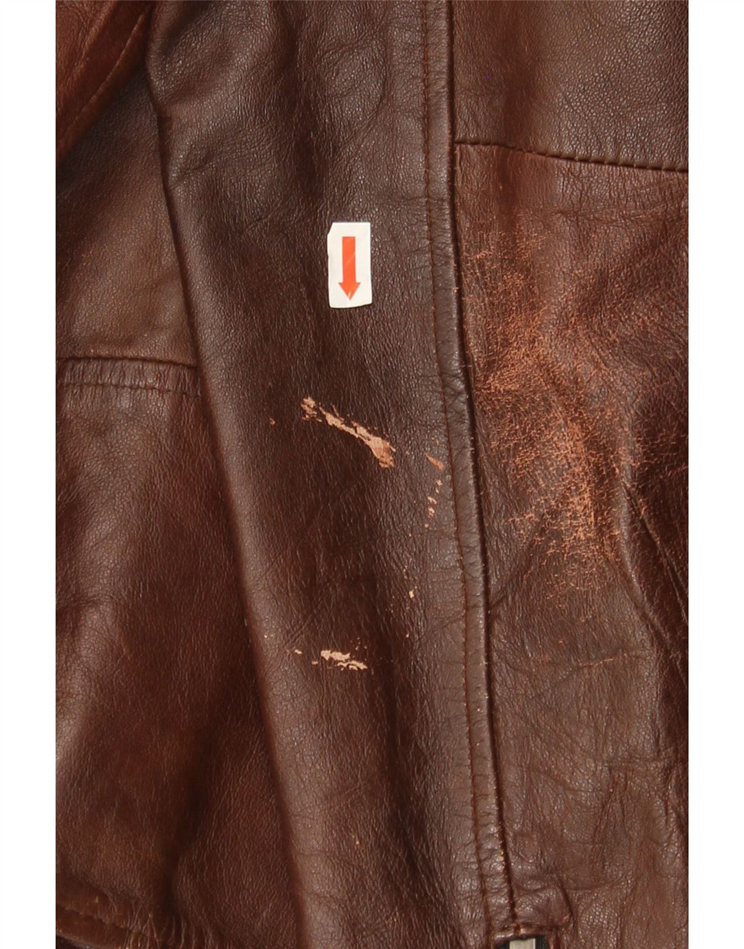 Giacca da motociclista in pelle da uomo Jack & Jones UK 40 grande in pelle marrone