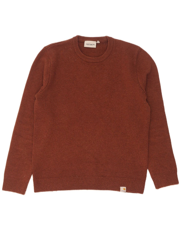 Maglione da uomo girocollo Carhartt in lana d'agnello marrone medio