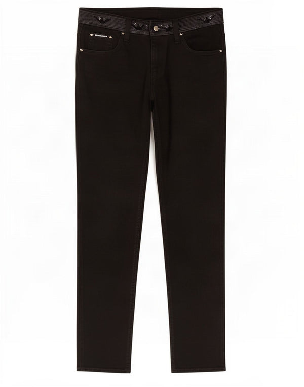 Pantaloni casual slim da donna Armani W28 L30 cotone nero