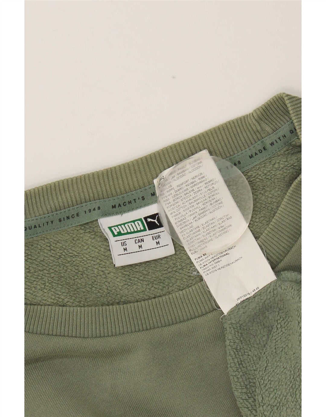 Felpa da uomo Puma Maglione in cotone color block verde medio