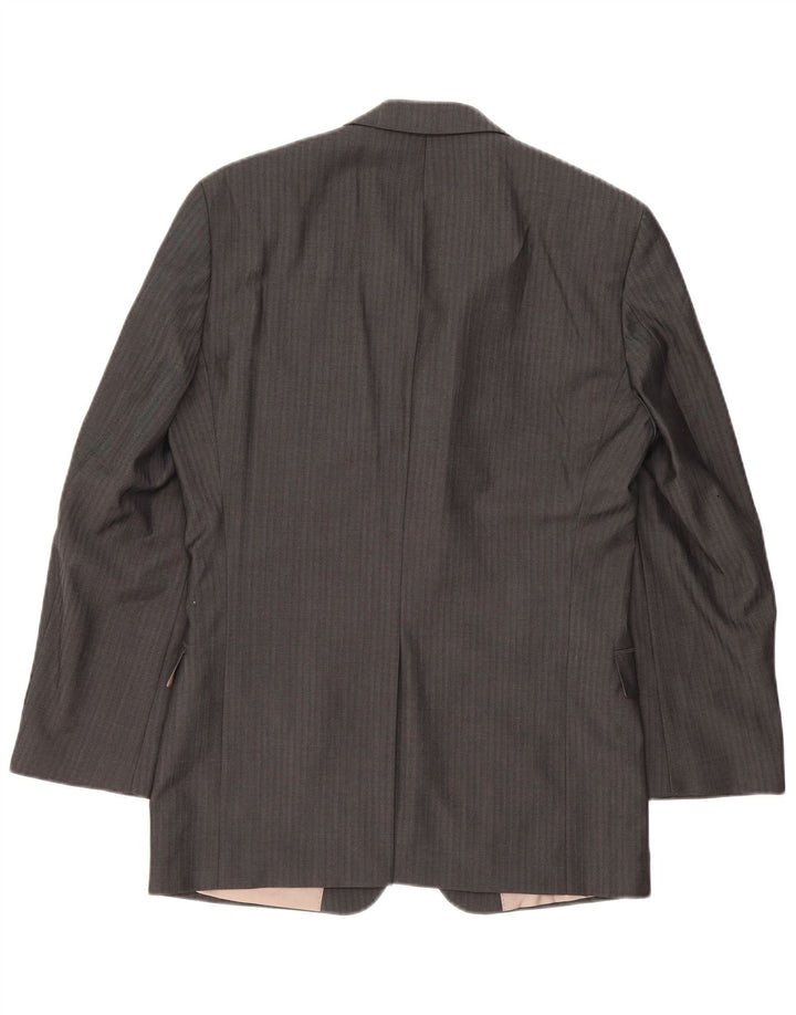 Giacca blazer da uomo a 3 bottoni HUGO BOSS EU 48 lana gessata grigio medio