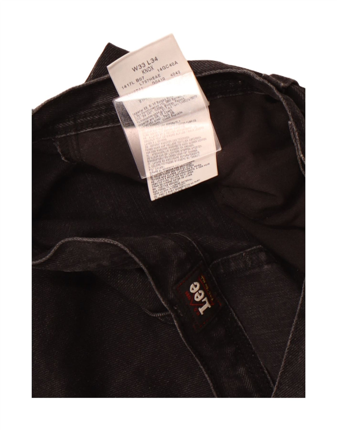 Jeans dritti Knox da uomo LEE W33 L28 cotone nero