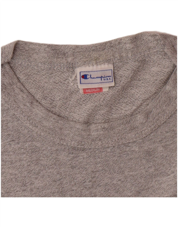 T-shirt grafica da uomo CHAMPION Top in cotone mélange grigio medio