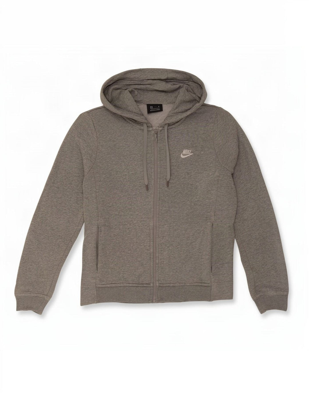 Felpa con cappuccio e zip Nike da uomo in cotone screziato grigio medio