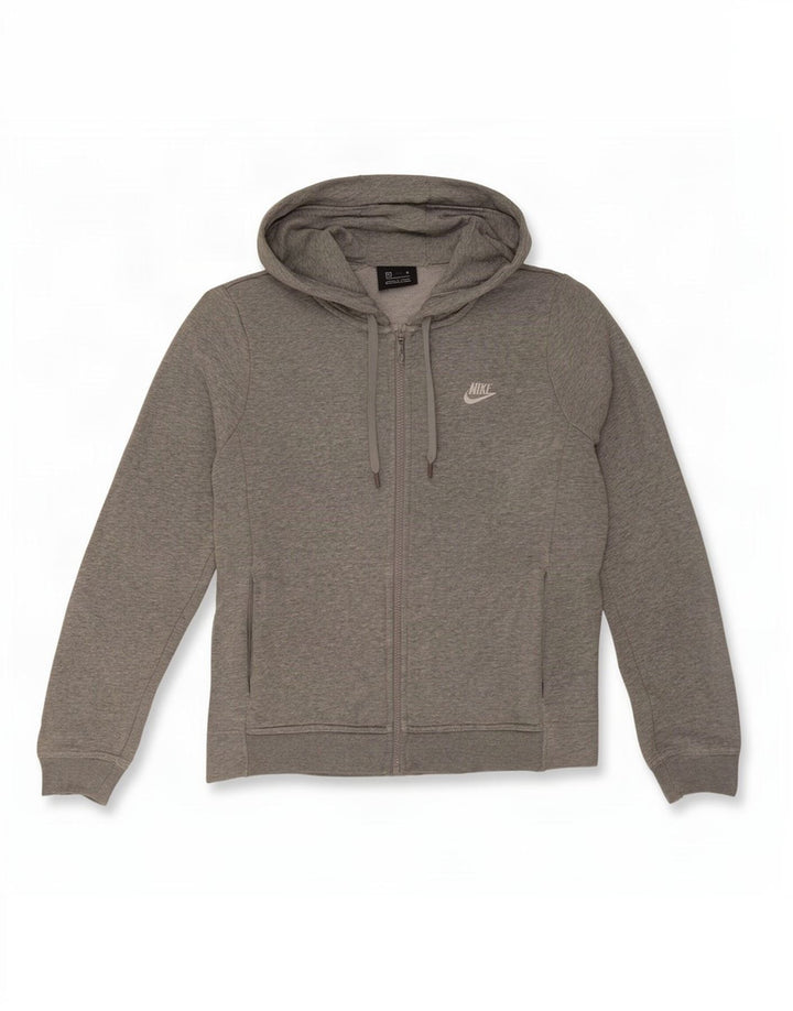 Felpa con cappuccio e zip Nike da uomo in cotone screziato grigio medio