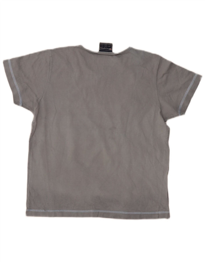 T-shirt grafica da donna CHAMPION Top UK 10 piccola in cotone blu navy