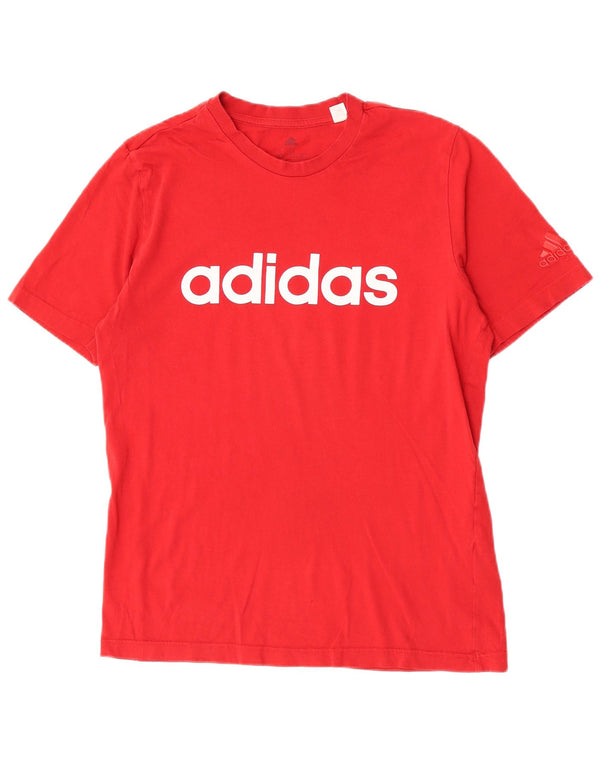 T-shirt grafica da uomo Adidas Top piccola in cotone rosso