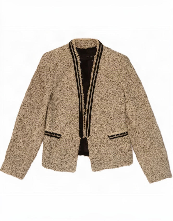 Giacca blazer aperta oversize da donna Zara UK 10 piccola beige screziata