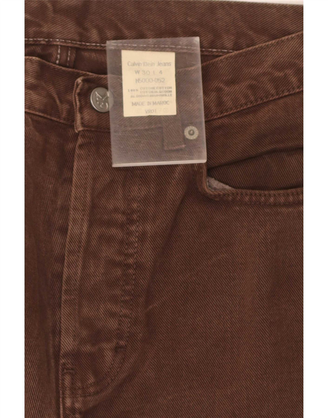 Jeans dritti da uomo Calvin Klein W30 L31 cotone marrone