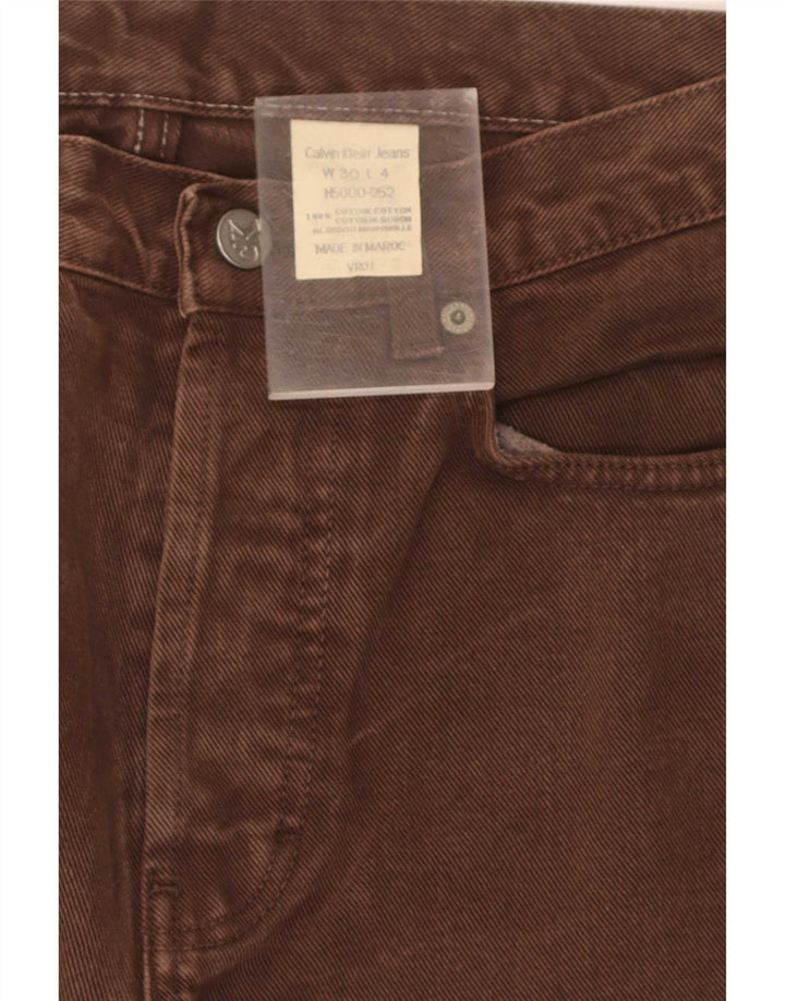 Jeans dritti da uomo Calvin Klein W30 L31 cotone marrone