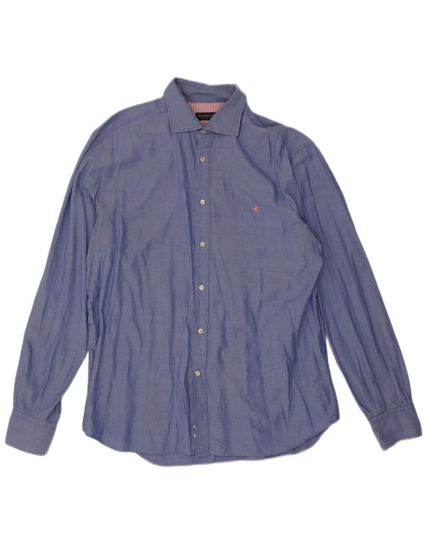 Camicia da uomo Brooksfield taglia 43 grande blu maculato
