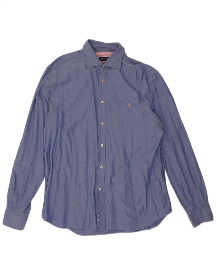 Camicia da uomo Brooksfield taglia 43 grande blu maculato