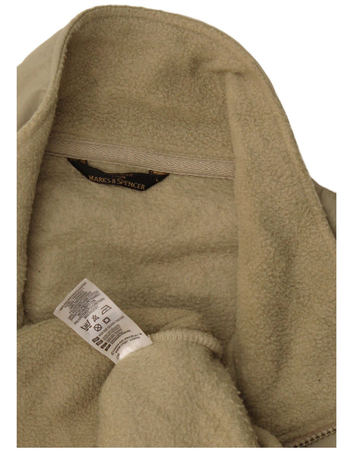 Gilet in pile da uomo Marks & Spencer UK 40 Large Beige Poliestere