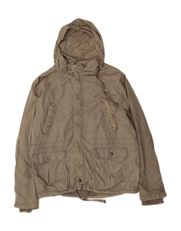 Giacca a vento con cappuccio da uomo Zara UK 44 2XL Nylon grigio