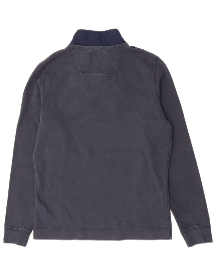 Barbour Mens Zip Neck Felpa Jumper Small Blu Navy Colourblock Cotton