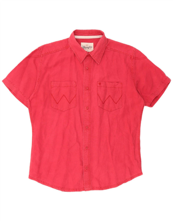 Camicia a maniche corte da uomo Wrangler XL in lino rosa