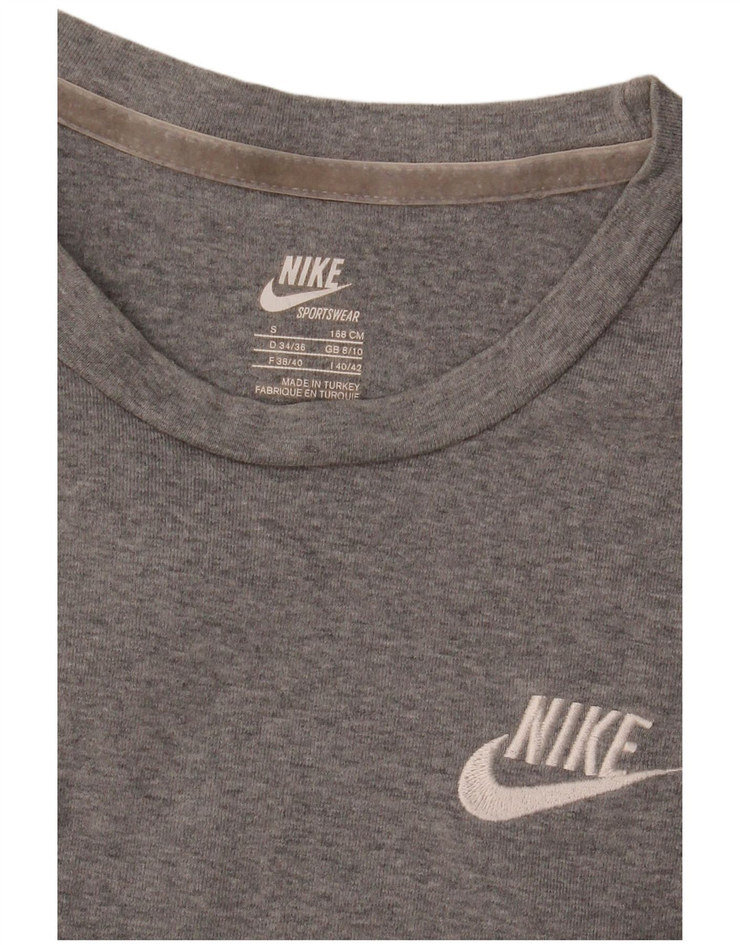 T-shirt da donna Nike Top UK 8/10 piccola grigia