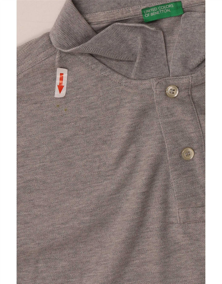 Polo Uomo Benetton Large in Cotone Grigio