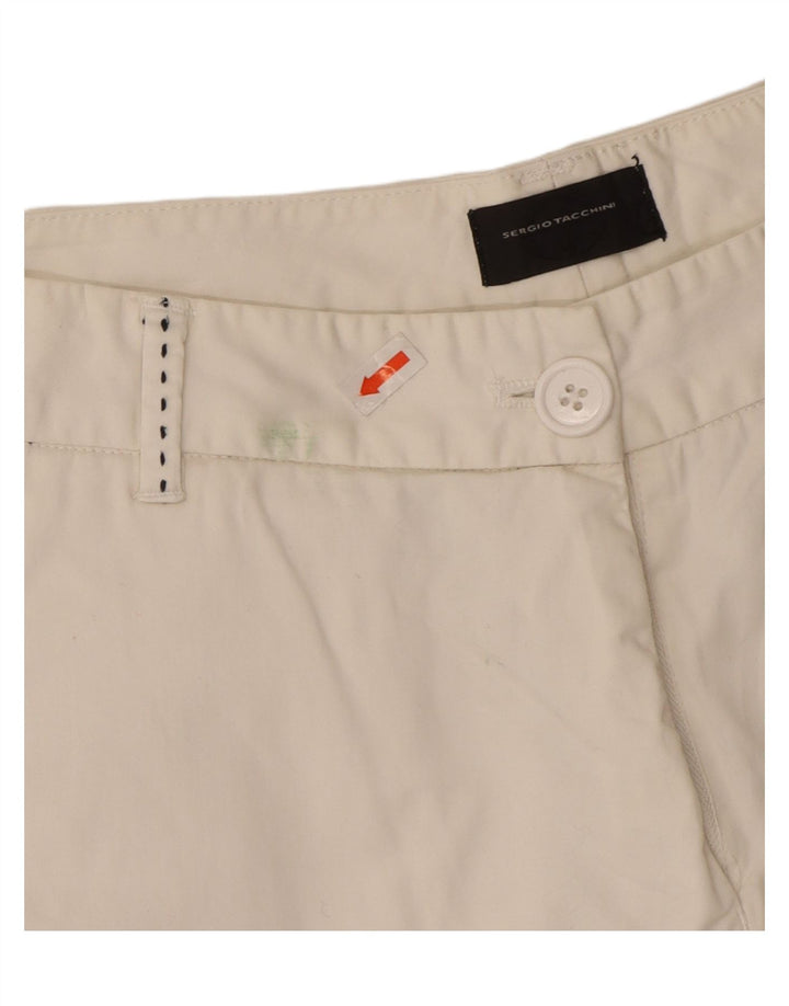 SERGIO TACCHINI Womens Casual Shorts US 8 Medium W30  Off White Cotton Vintage Sergio Tacchini and Second-Hand Sergio Tacchini from Messina Hembry 