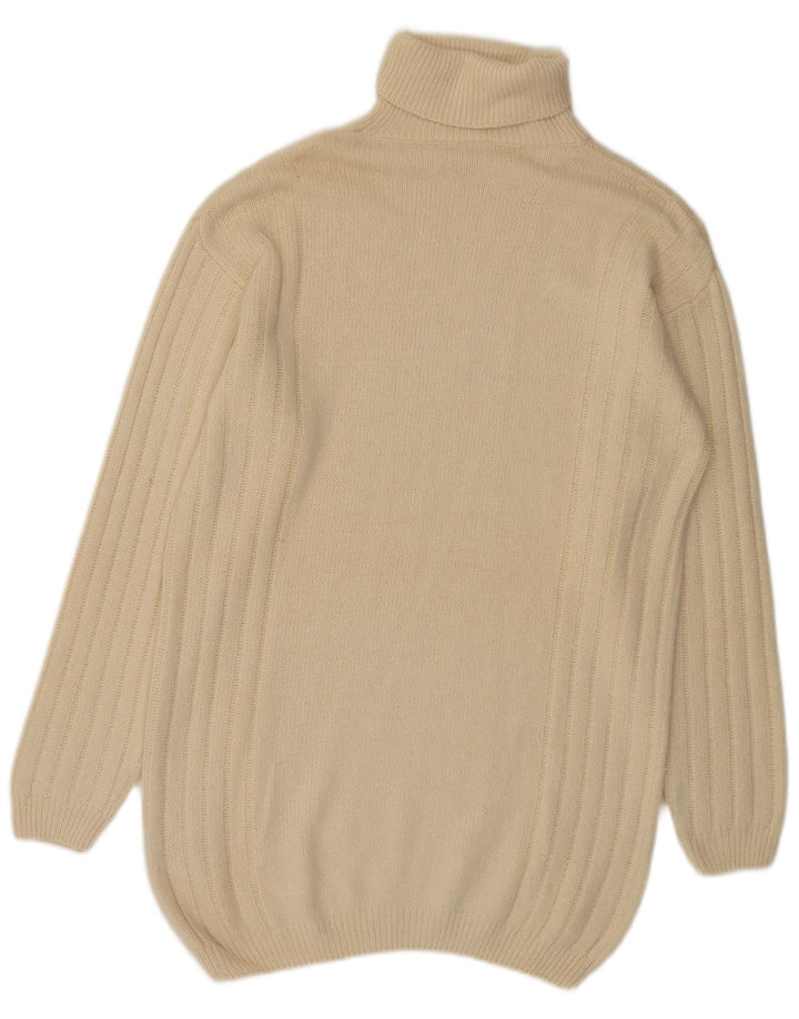 Abito maglione oversize a maniche lunghe da donna vintage EU 38 medio bianco sporco