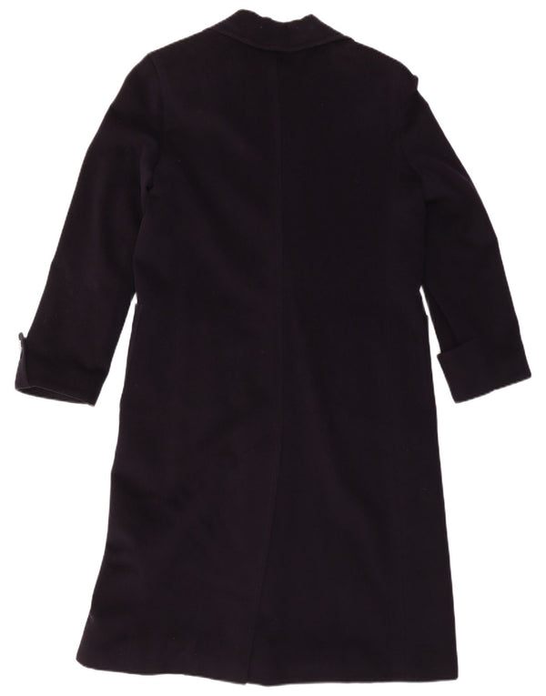 JAEGER Womens Overcoat UK 8 Small Navy Blue Wool