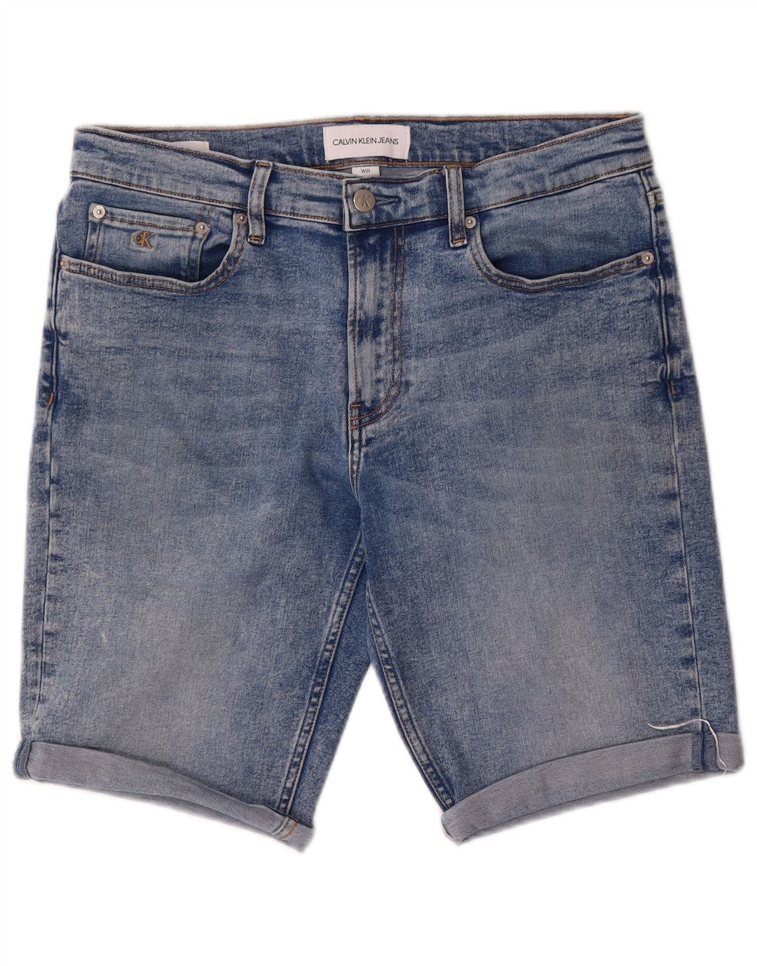 CALVIN KLEIN JEANS Mens Denim Shorts W31 Medium Blue Cotton