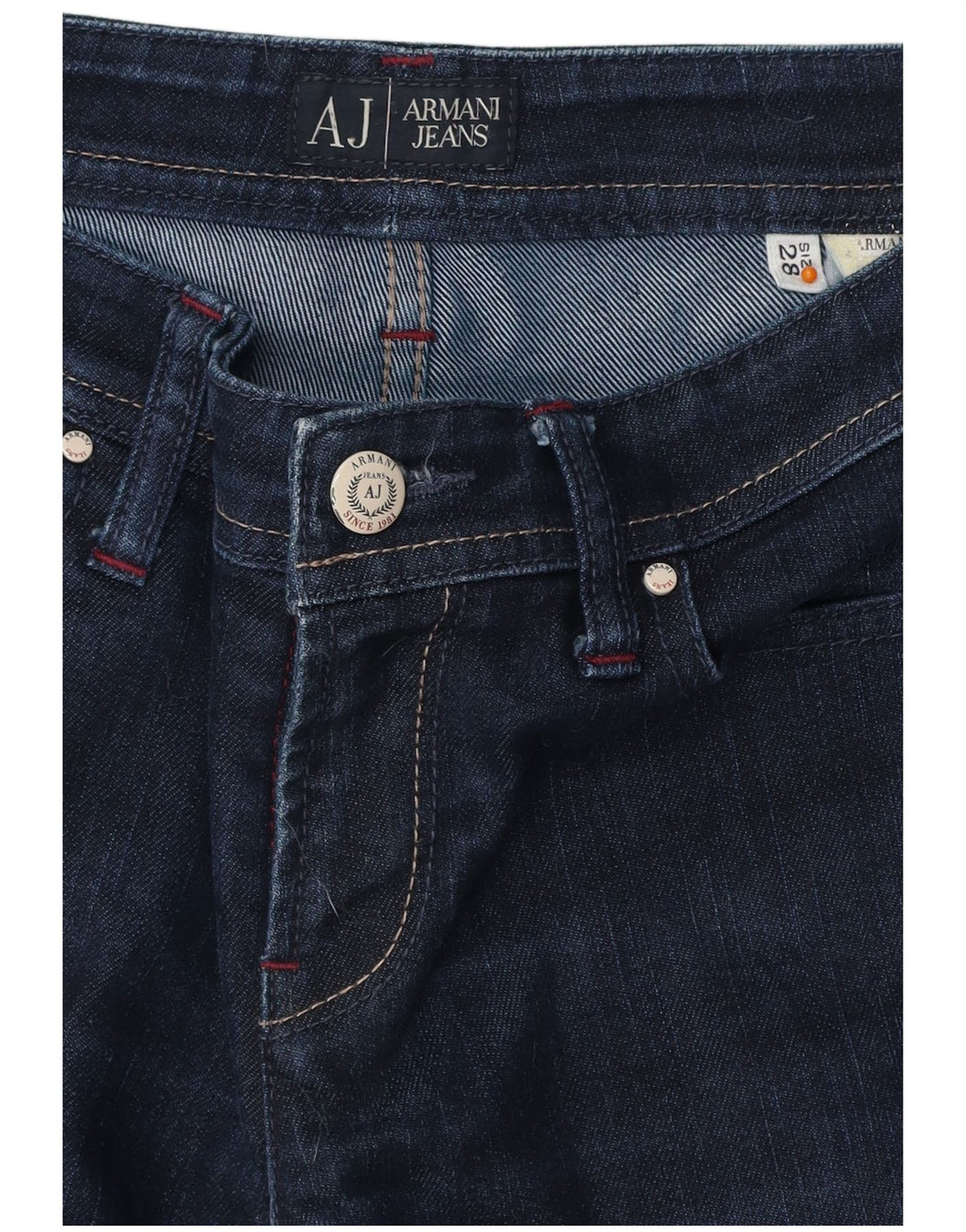 Jeans dritti da donna ARMANI W28 L32 blu navy