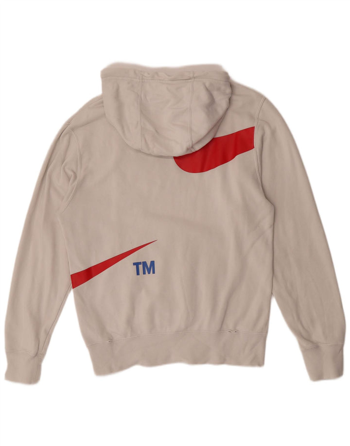 Felpa con cappuccio grafica Nike da uomo piccola in cotone bianco
