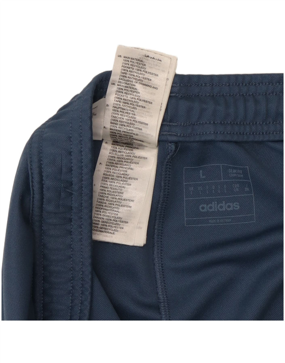 Pantaloni da tuta da uomo slim fit Adidas grandi in poliestere blu