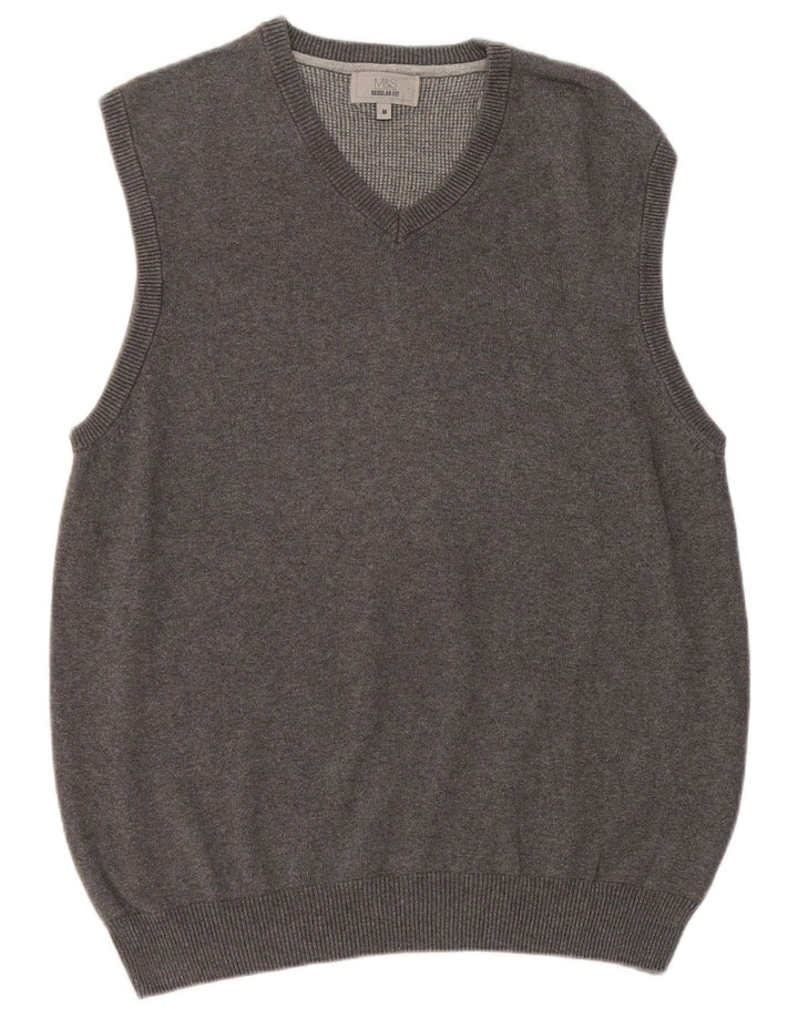 Canotta da uomo Marks & Spencer vestibilità regolare in cotone grigio medio