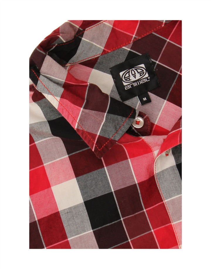 ANIMAL Mens Short Sleeve Shirt Medium Red Check Cotton Vintage Animal and Second-Hand Animal from Messina Hembry 