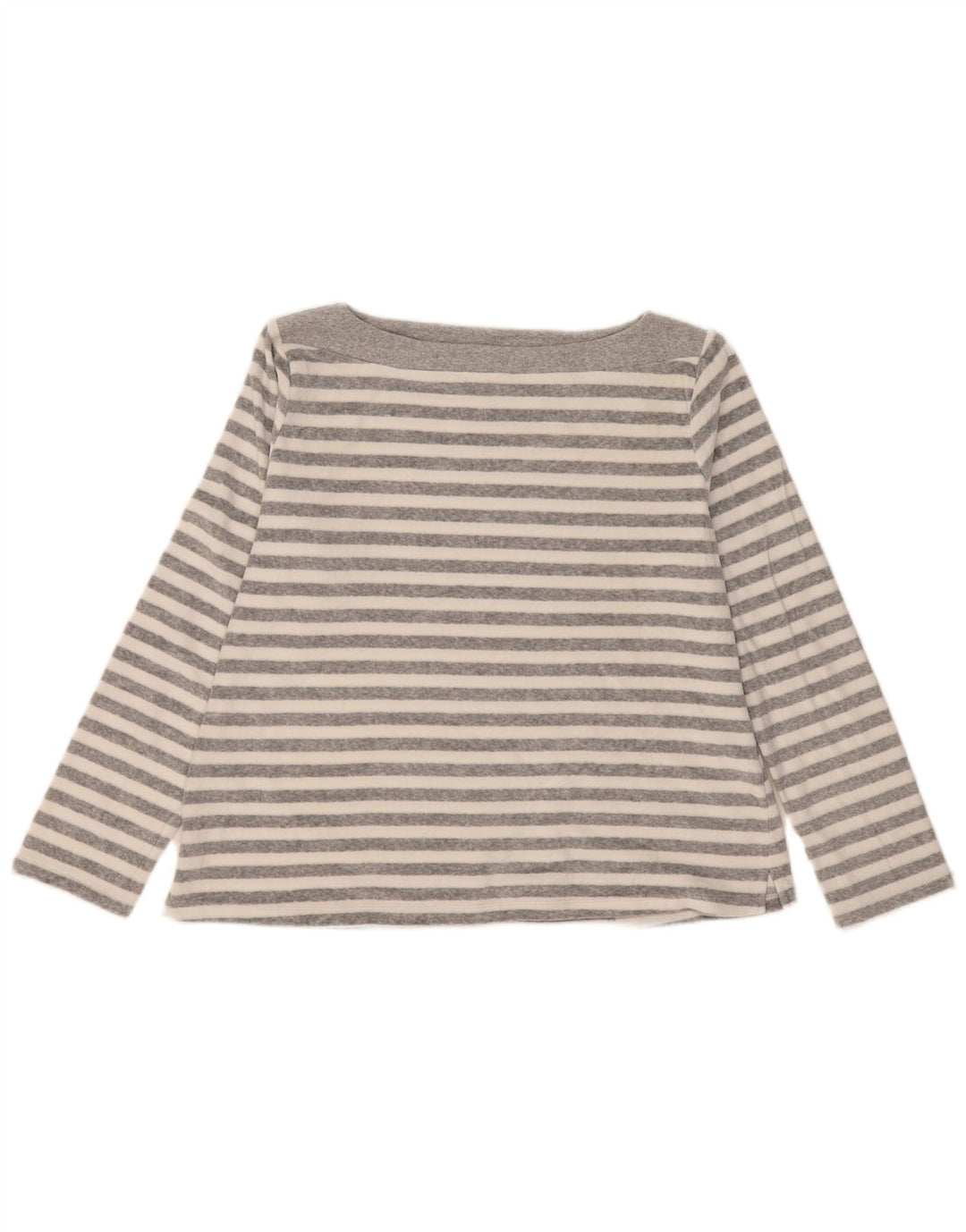 Marks & Spencer Top da donna a maniche lunghe UK 16 Large in cotone a righe grigie