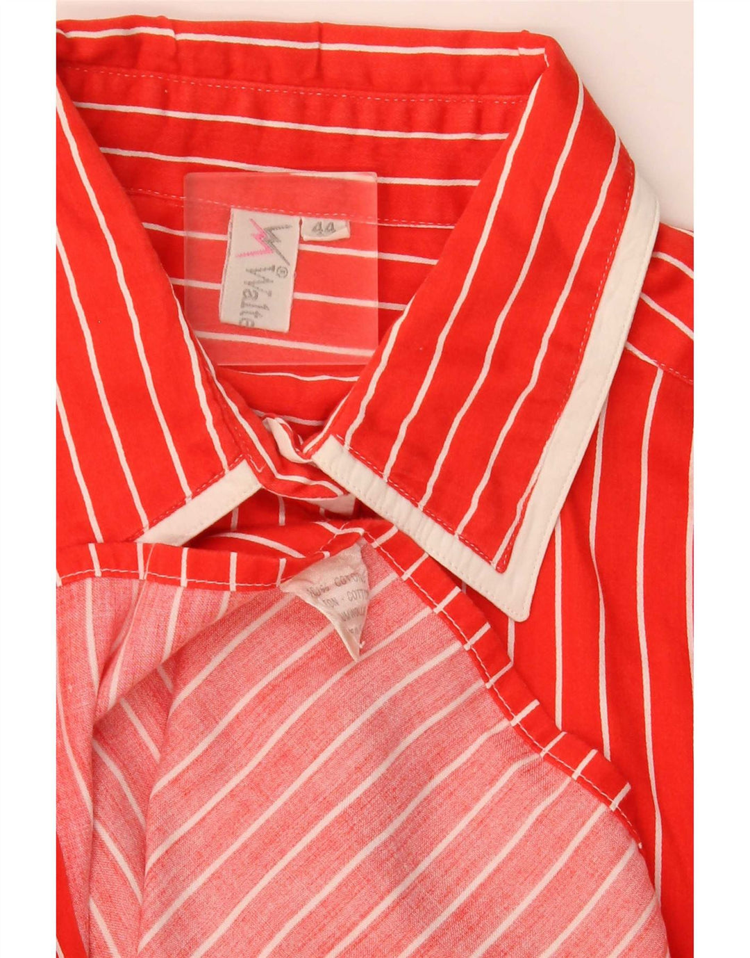 Camicia Vintage da Donna IT 44 Cotone Gessato Medio Rosso