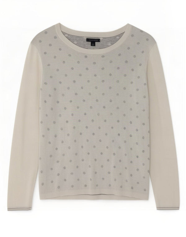 Maglione maglione con scollo a barca da donna Tommy Hilfiger UK 14 medio bianco maculato