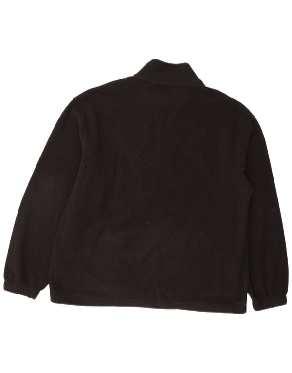 Maglione in pile Champion da uomo con zip e collo, grande, in poliestere nero
