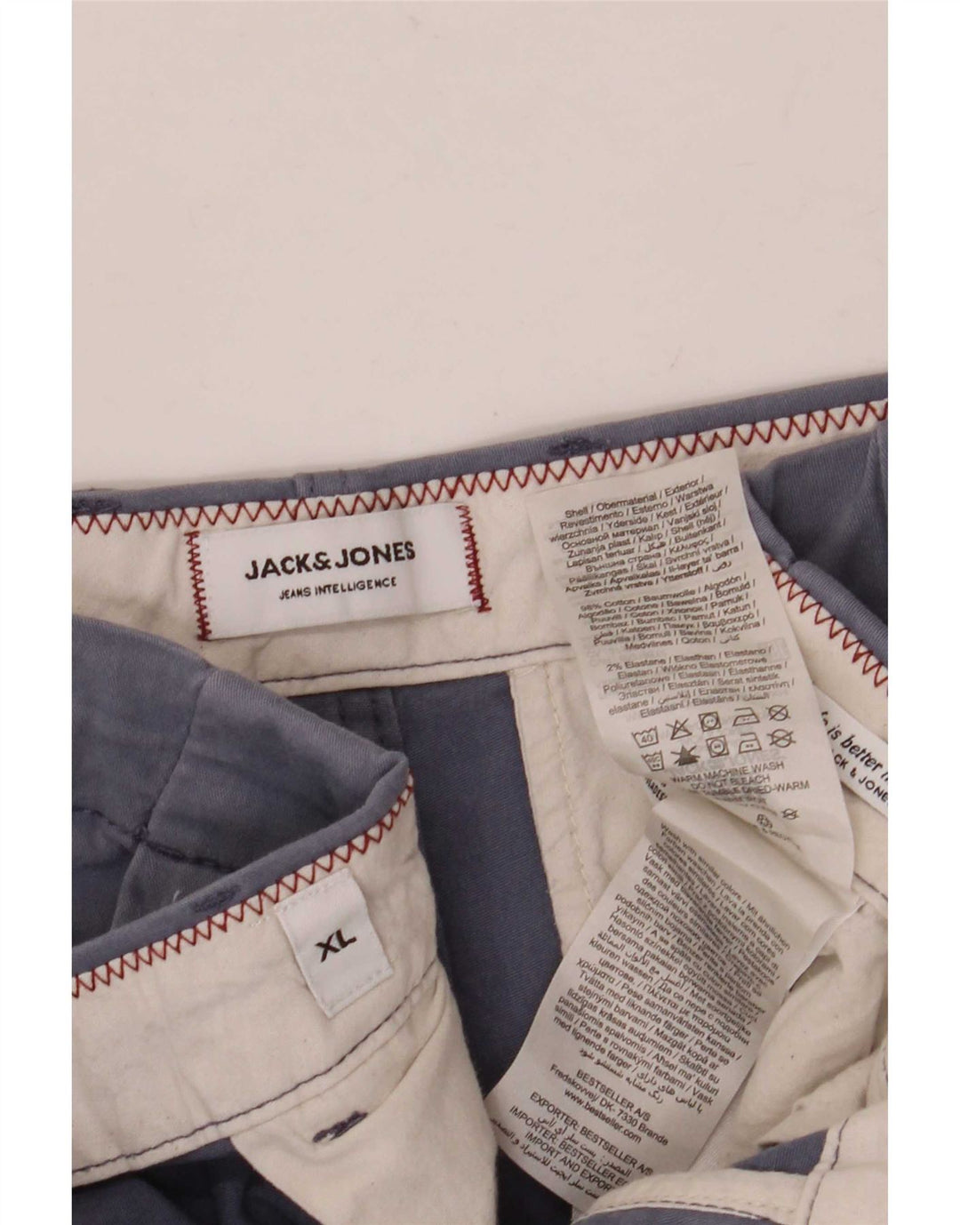 Pantaloncini chino regolari da uomo Jack & Jones XL W38 cotone blu